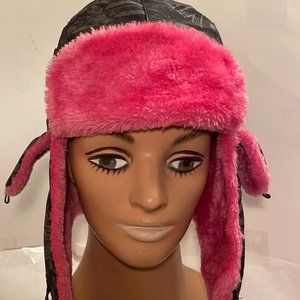 Women's Yamaha Charcoal Gray Pink Bomber Flap Hat
